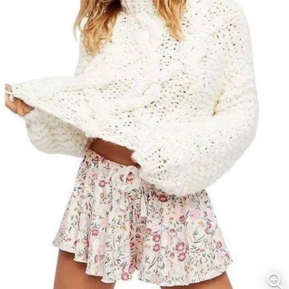 Free People Pants - Free People Intimately Free A Go Go Shorts Floral Pink Floral Cotton Medium